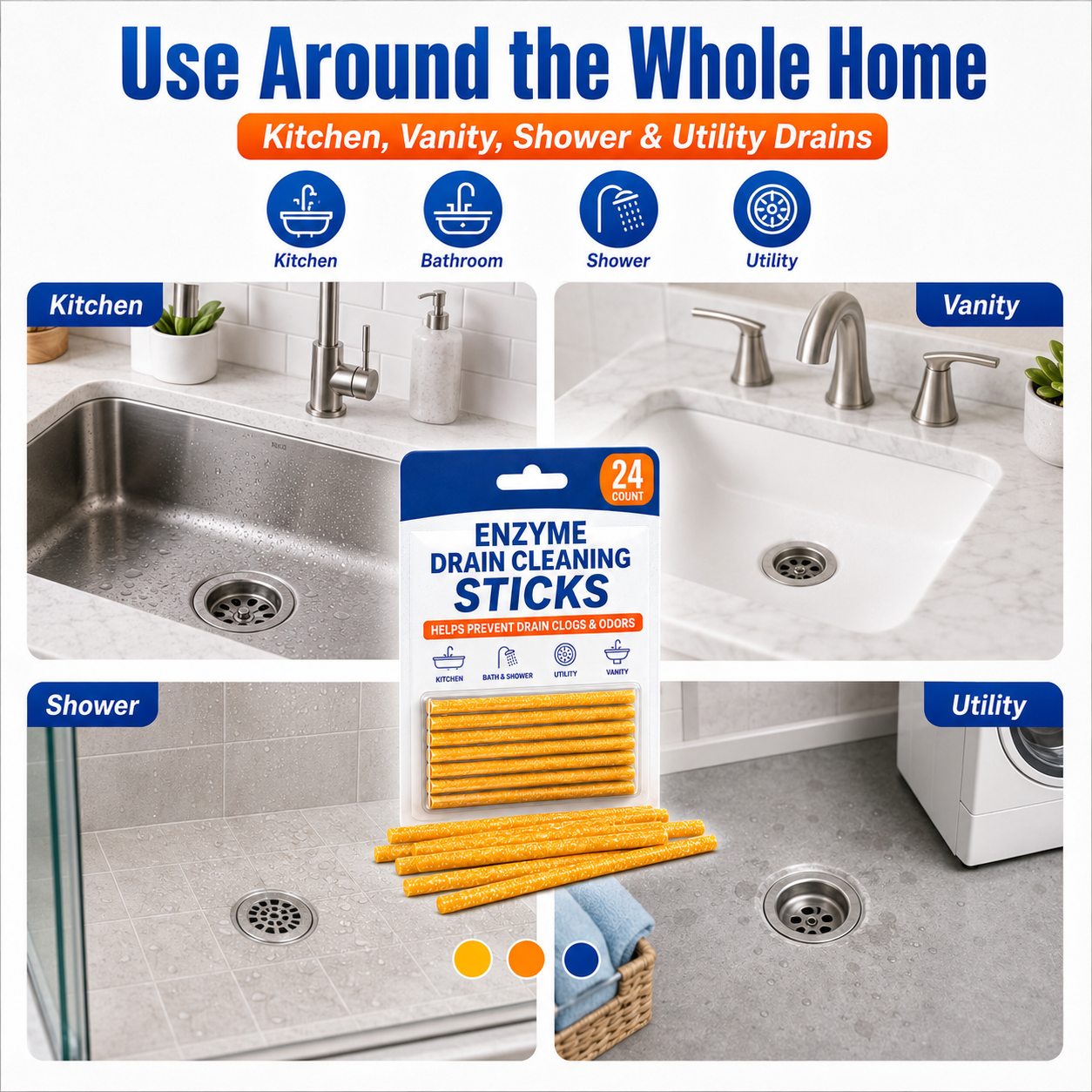 🧼 Drop 1 Stick In — Help Keep Drains Fresh, Clear & Odor-Free All Month. thumbnail 7