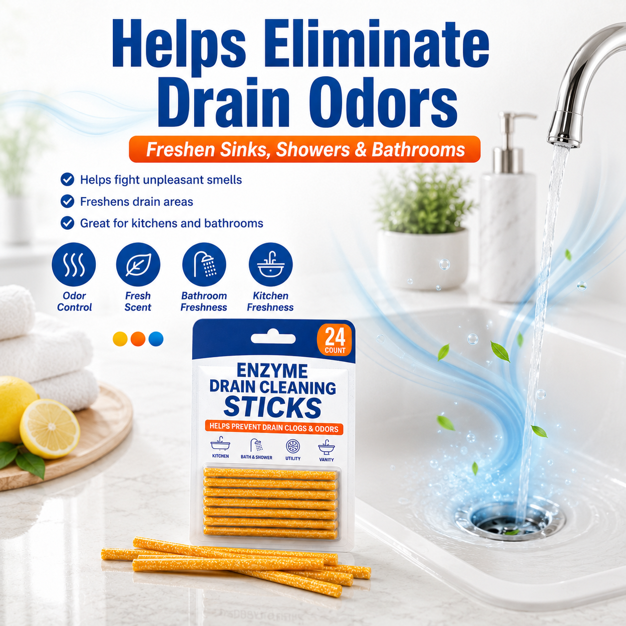 🧼 Drop 1 Stick In — Help Keep Drains Fresh, Clear & Odor-Free All Month. thumbnail 6