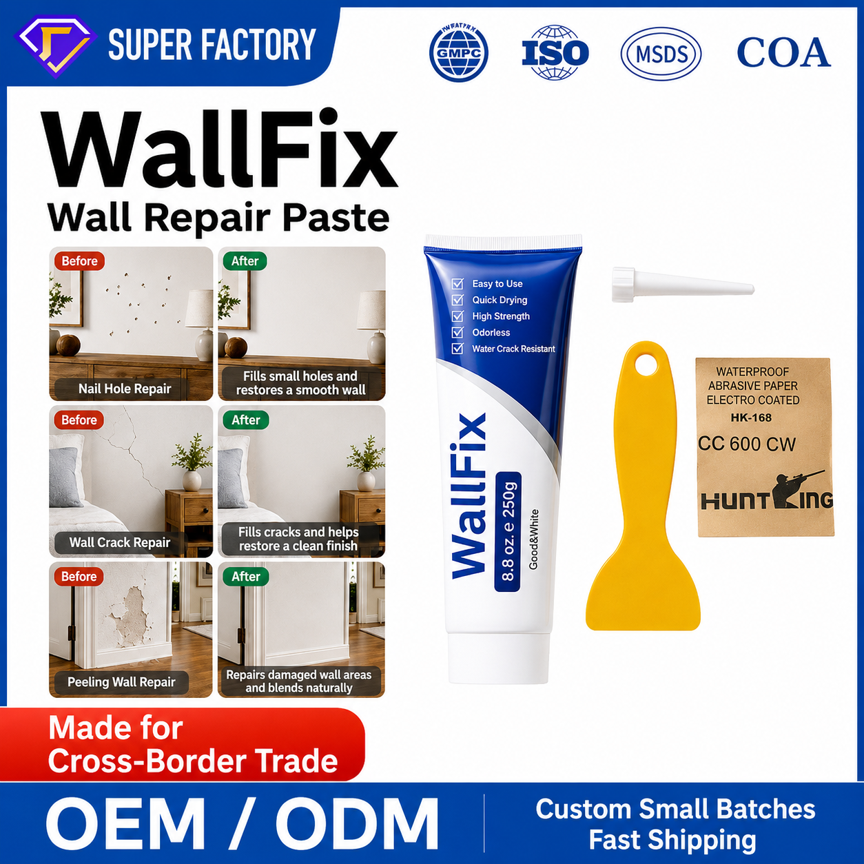 🔥Buy 2 get 1 Free 🚨Save Money On Small Wall Repairs🚨- WallFix Drywall Repair Kit 🏆 - Image 1