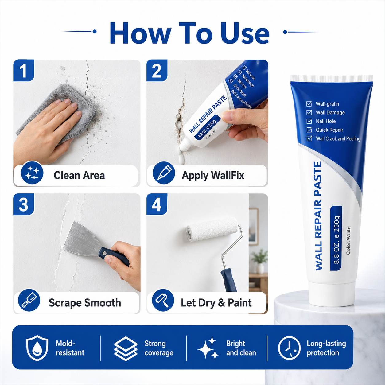 🔥Buy 2 get 1 Free 🚨Save Money On Small Wall Repairs🚨- WallFix Drywall Repair Kit 🏆 thumbnail 7