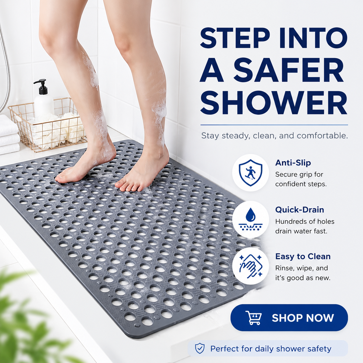 🔥Save 50% This Summer 💧 SafeStep Bathroom Safety Mat - Make Every Shower Feel Safer 🚿 - Image 1