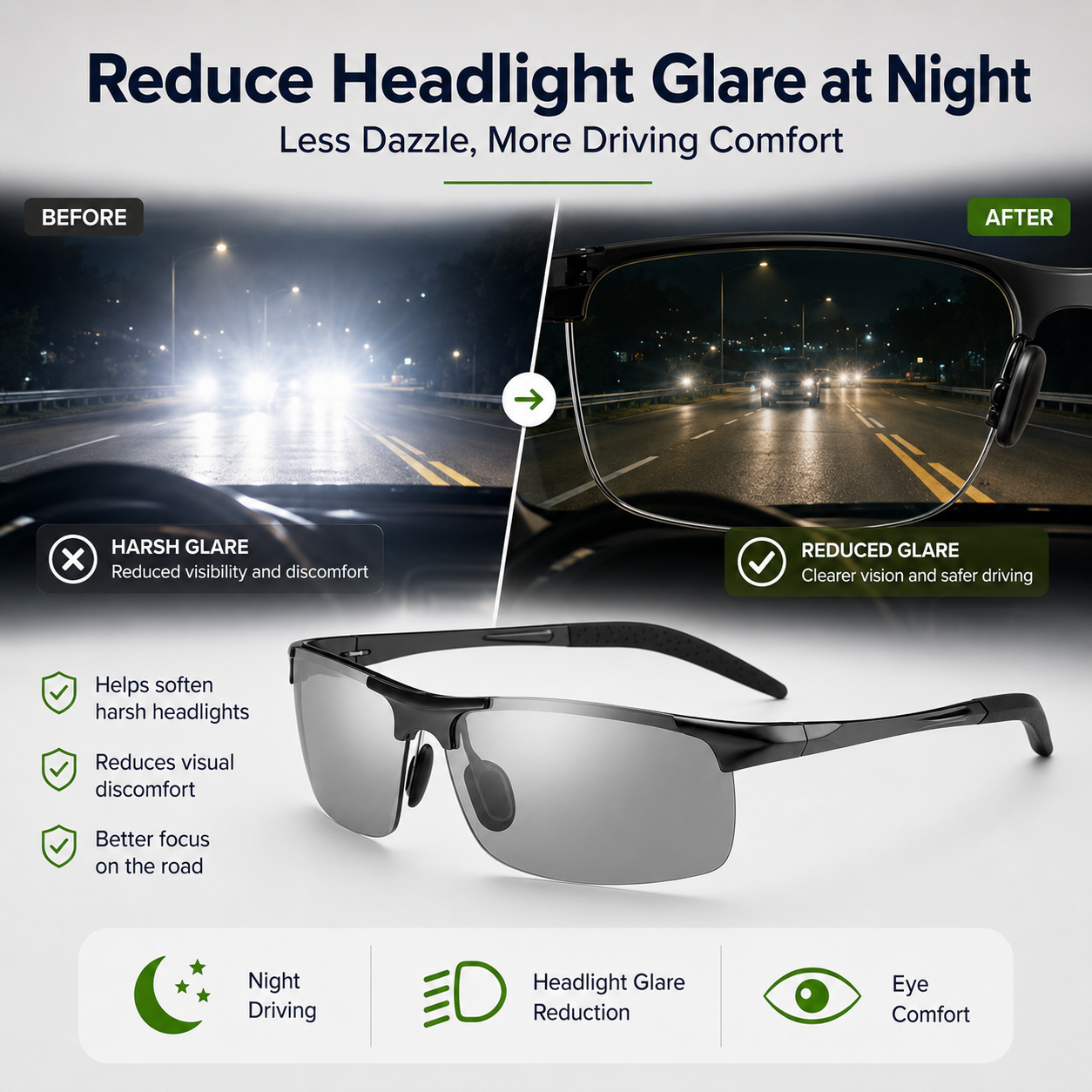 ☀️ Day Sun Glare Down. 🌙 Night Headlight Glare Softer. thumbnail 8