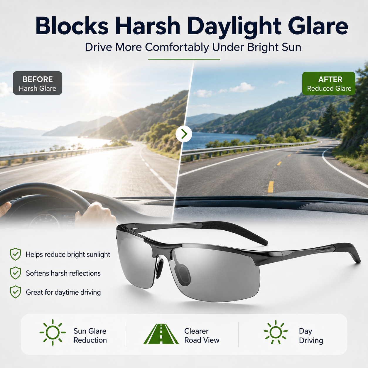 ☀️ Day Sun Glare Down. 🌙 Night Headlight Glare Softer. thumbnail 6