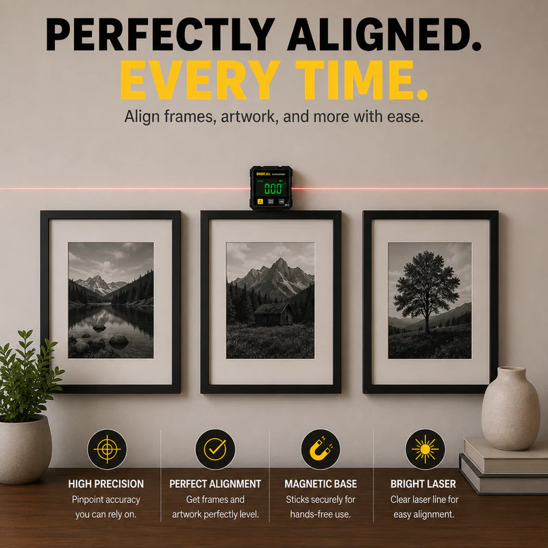 🏠Get It Straight The First Time ⚙️ Digital Laser Inclinometer Level – High-Precision Angle Finder with Magnetic Base thumbnail 3