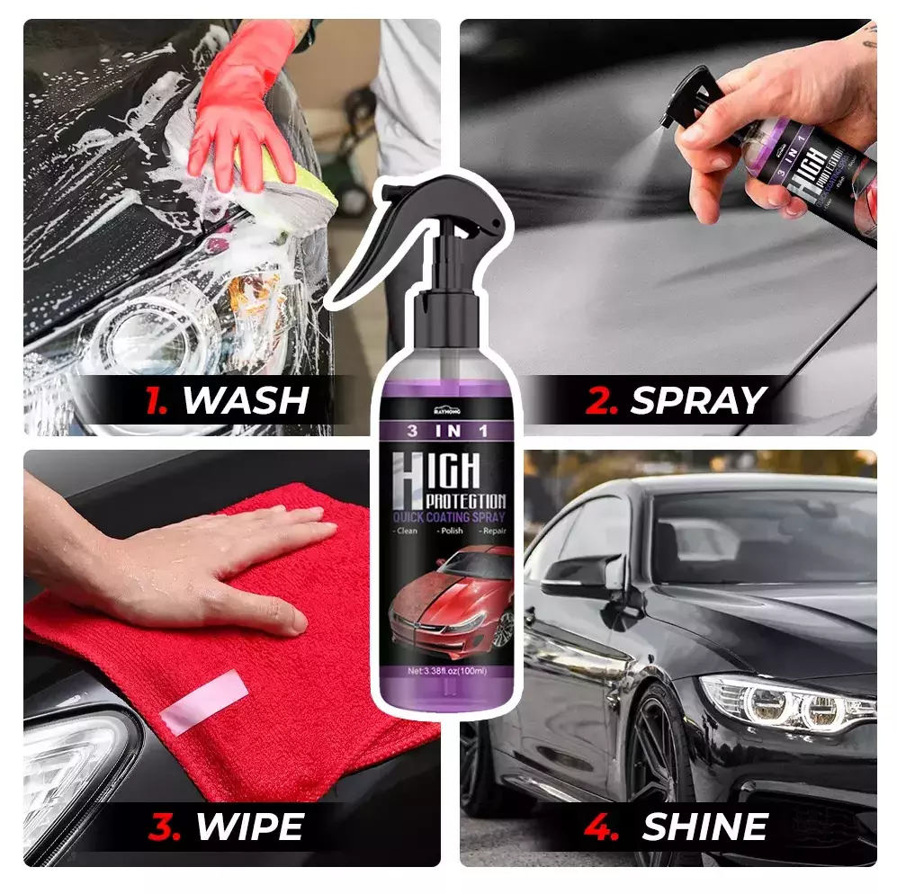🚗 3 in 1 High Protection Quick Car Coating Spray thumbnail 3