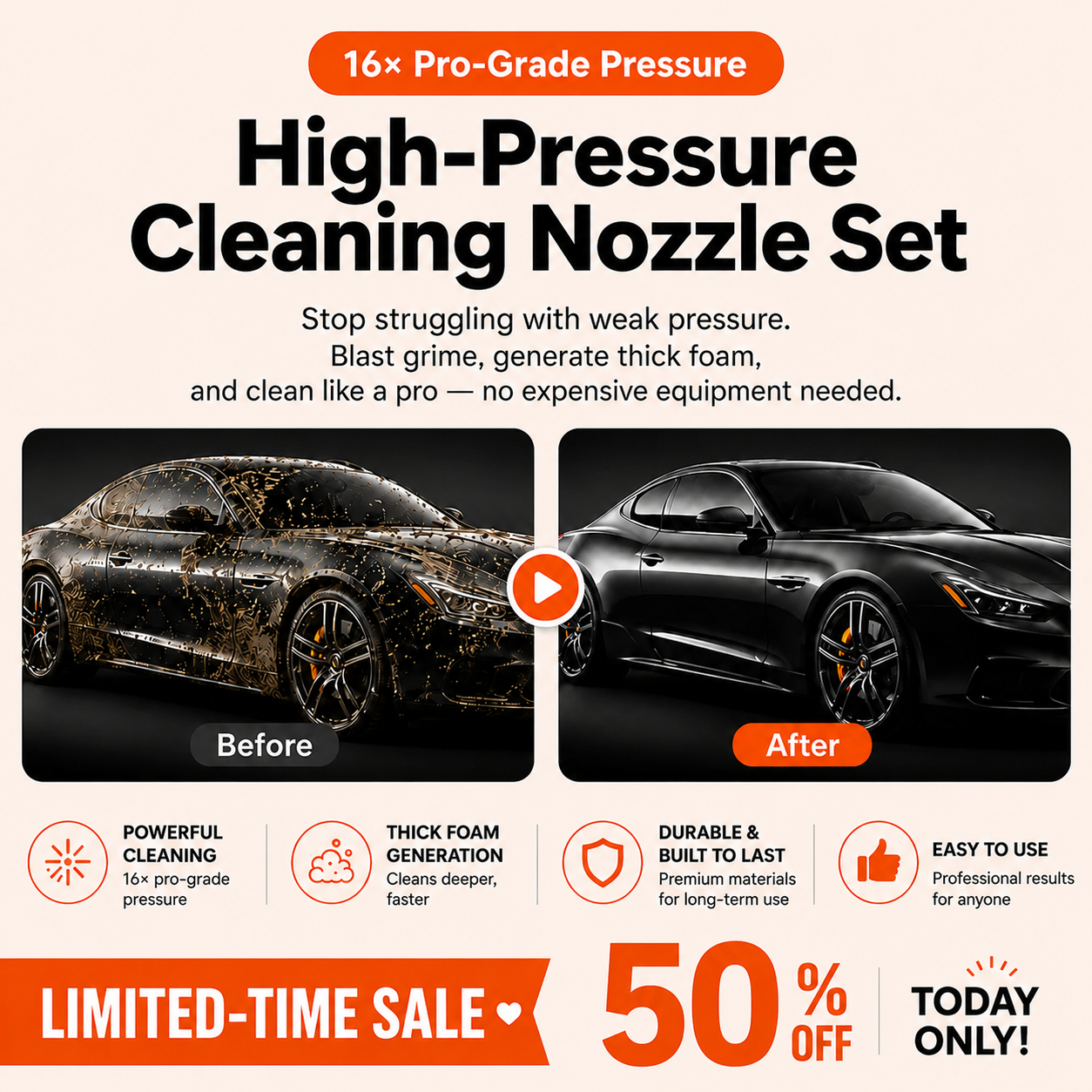 🔥Hot Sales 49% OFF💦Powerful High-Pressure Home Car Wash & Garden Sprayer thumbnail 2