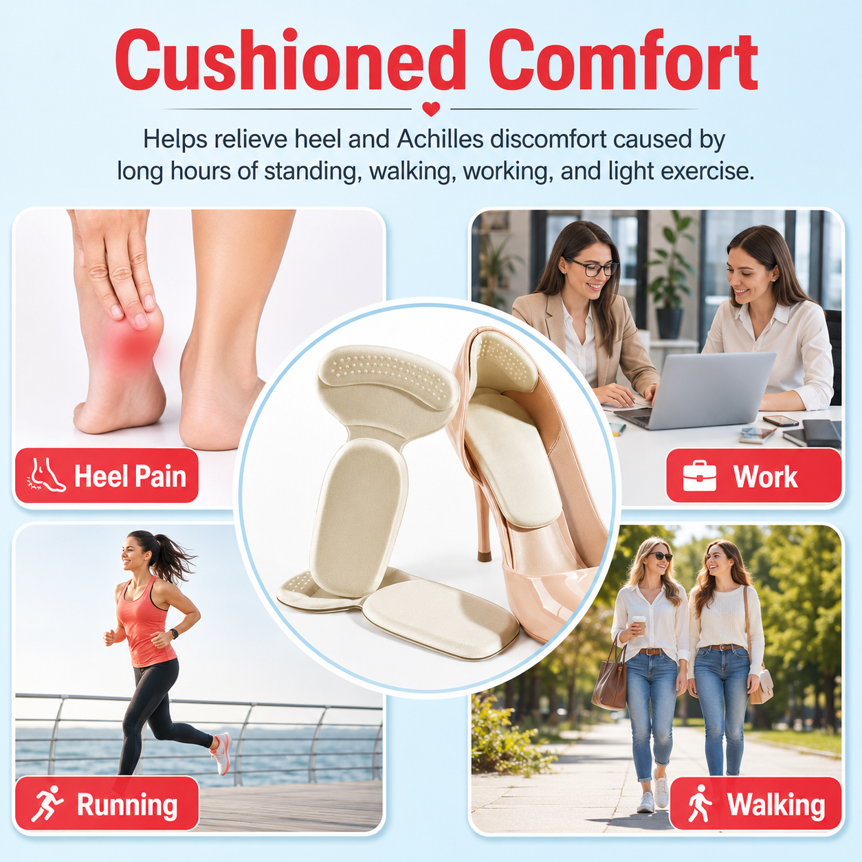 🔥Buy 2 get 1 Free🔥No More Painful Heel Rubbing💖HeelCloud Anti-Rub Pads thumbnail 3