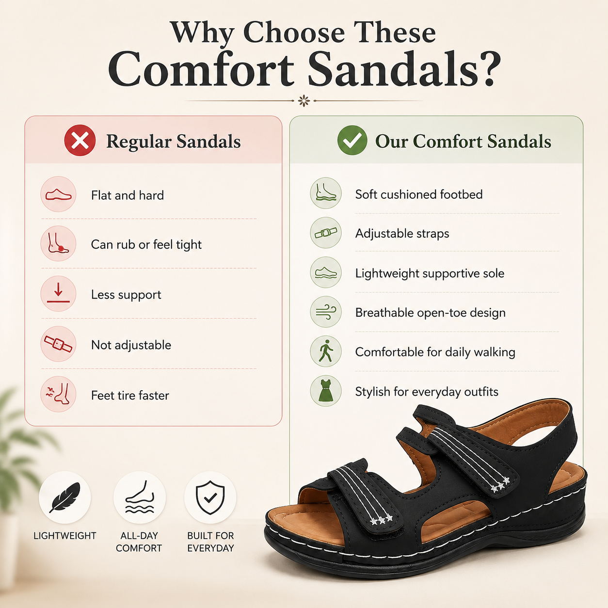 🔥Women’s Comfort Support Sandals – Adjustable Soft Sole – Sale 60% OFF🔥🔥 thumbnail 6
