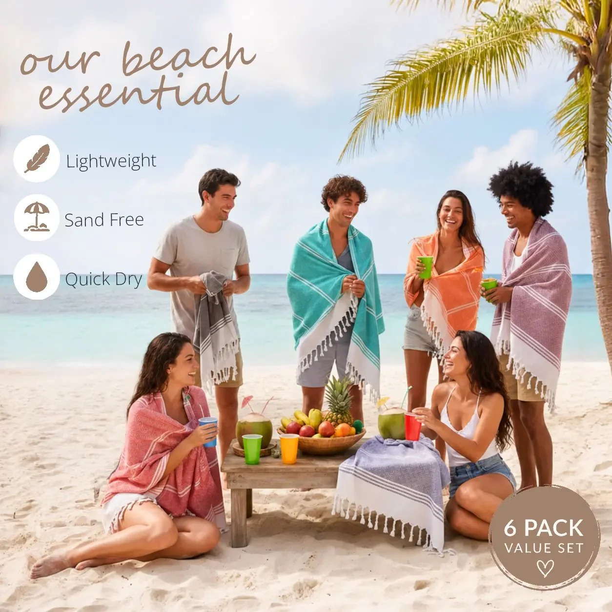 🔥Summer Hot Sale 50%OFF🌴 Lightweight XL Flat-Weave Beach Towel thumbnail 3