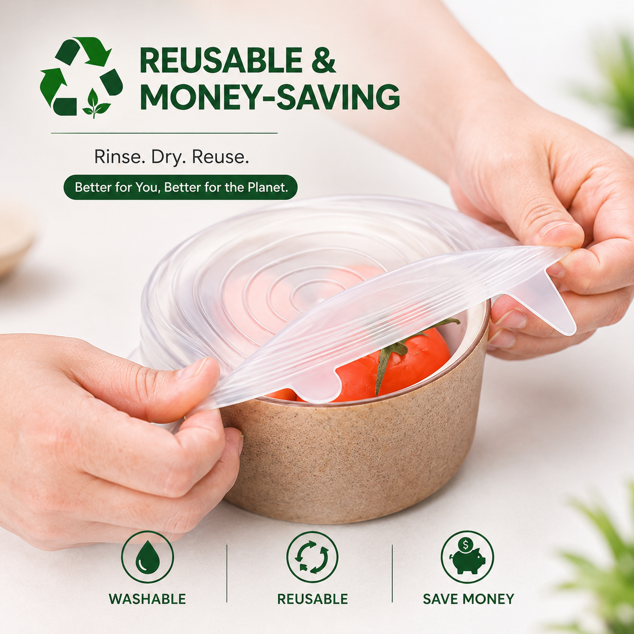 🥣 Multipurpose Silicone Stretch Lids – Reusable Food Covers thumbnail 5