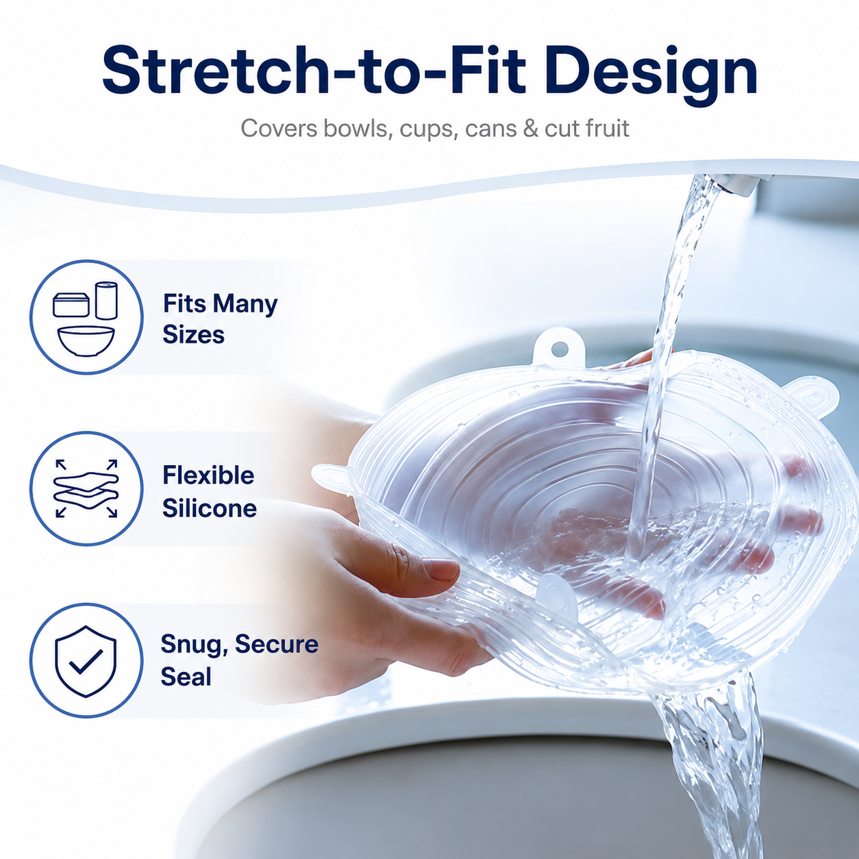 🥣 Multipurpose Silicone Stretch Lids – Reusable Food Covers thumbnail 4