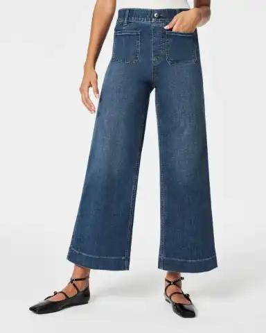 ✨HOT SALE 70% OFF👖Tummy Control Cropped Wide-Leg Jeans thumbnail 2