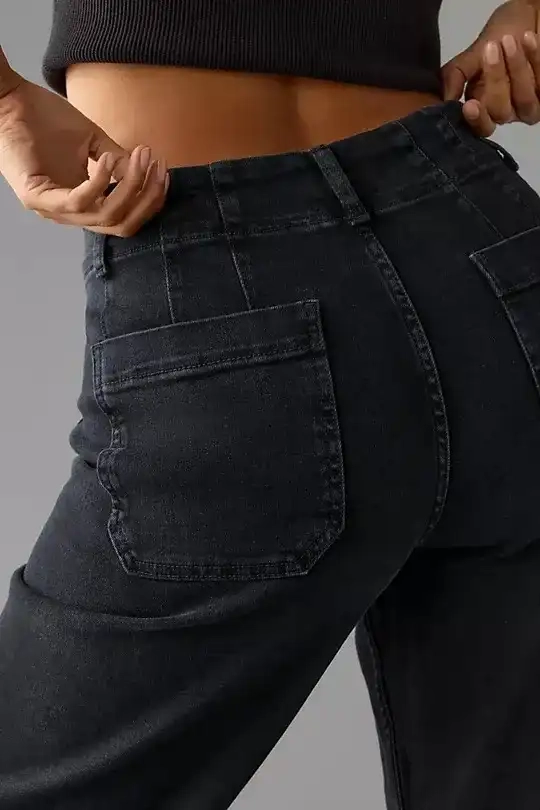 ✨HOT SALE 70% OFF👖Tummy Control Cropped Wide-Leg Jeans thumbnail 16