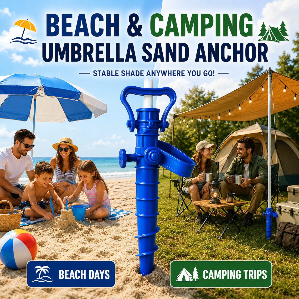 🏕️ No More Tipping, Leaning, or Flying Umbrellas. - Image 1