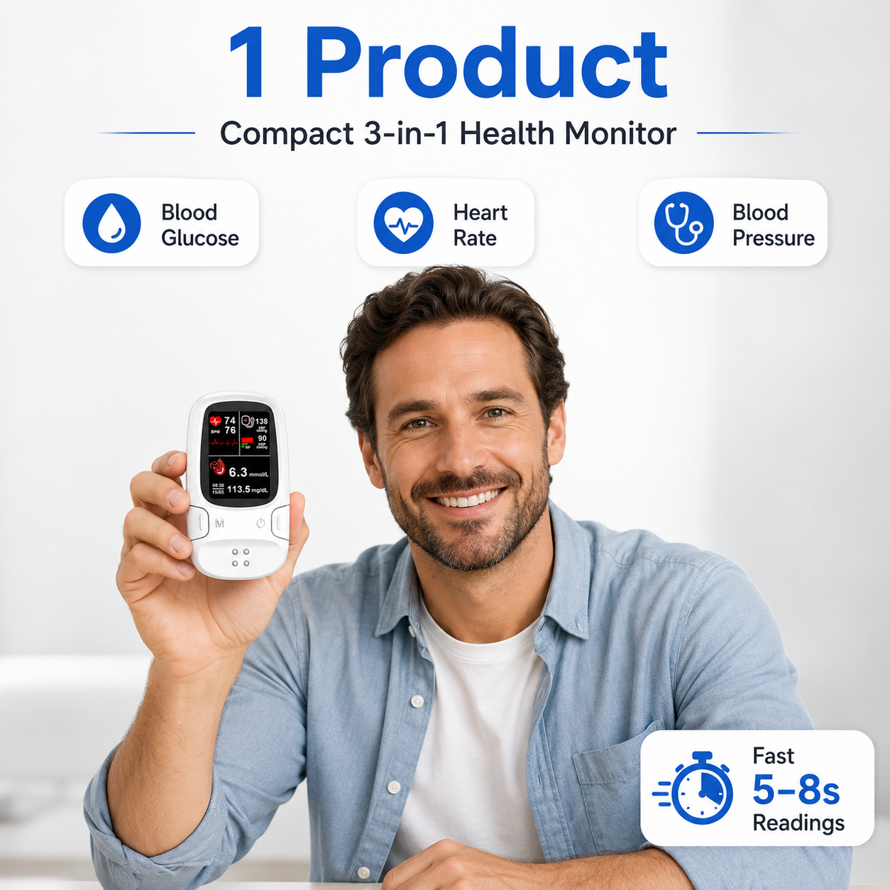 🩺 Smart 3-in-1 Health Monitor⚡Track Your Daily Health in Seconds thumbnail 9