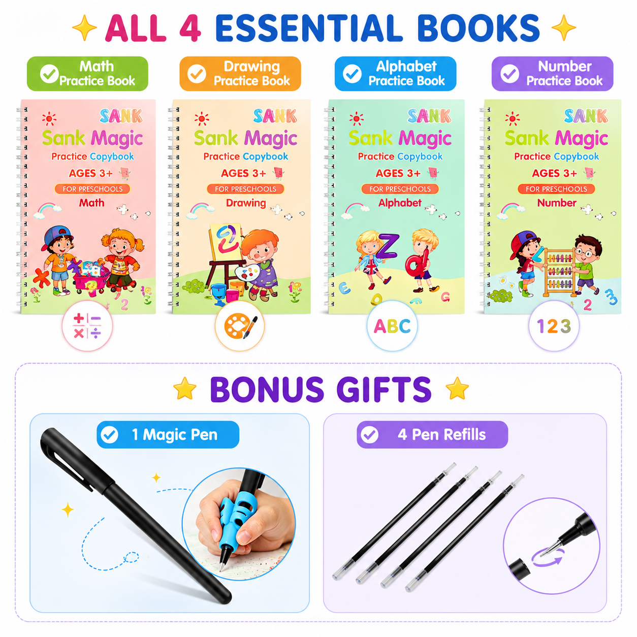 💥LAST DAY SALE 69%OFF💥📚MagicBook | Kids Practice Copybook Set (4Pcs/Set) thumbnail 10