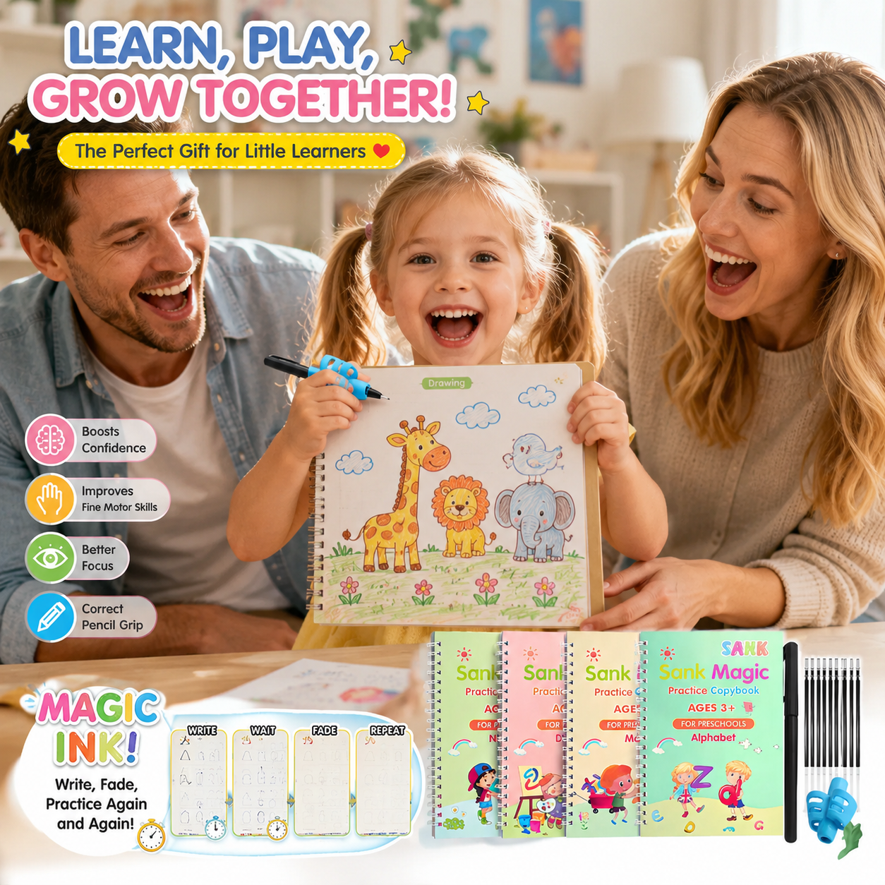 💥LAST DAY SALE 69%OFF💥📚MagicBook | Kids Practice Copybook Set (4Pcs/Set) thumbnail 6