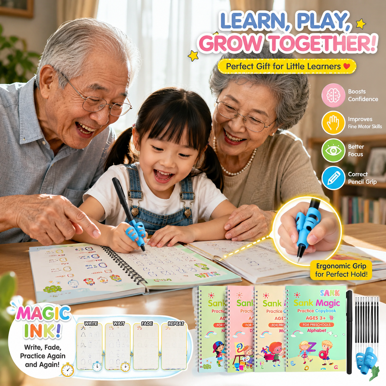 💥LAST DAY SALE 69%OFF💥📚MagicBook | Kids Practice Copybook Set (4Pcs/Set) - Image 1