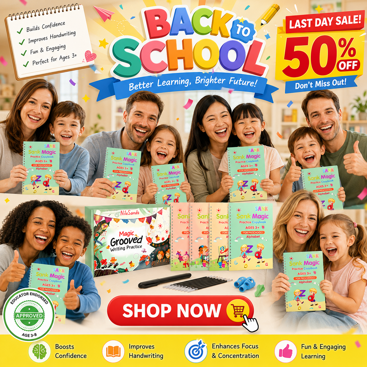 💥LAST DAY SALE 69%OFF💥📚MagicBook | Kids Practice Copybook Set (4Pcs/Set) thumbnail 13