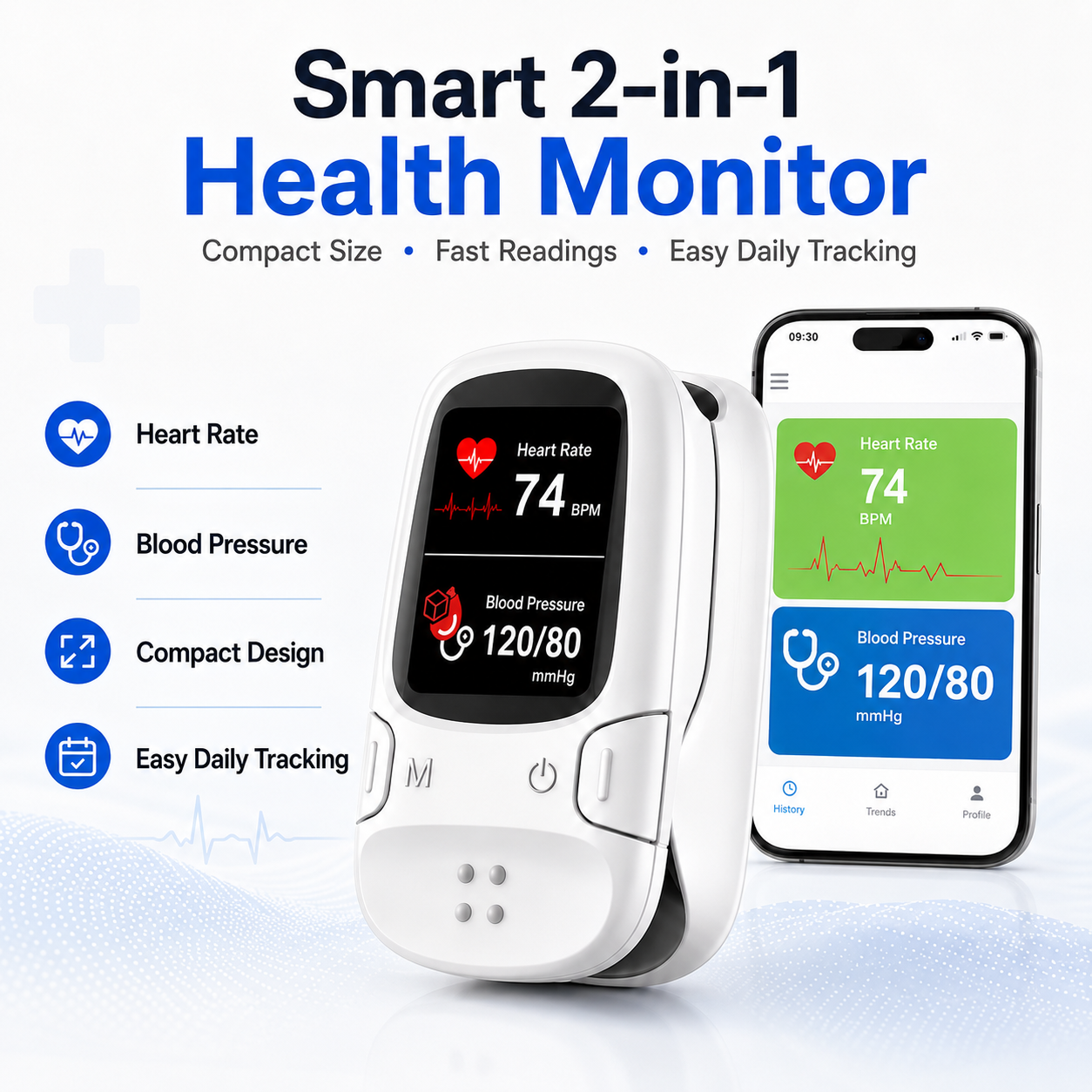🩺 Smart 2-in-1 Health Monitor⚡Track Your Daily Health in Seconds - Image 1