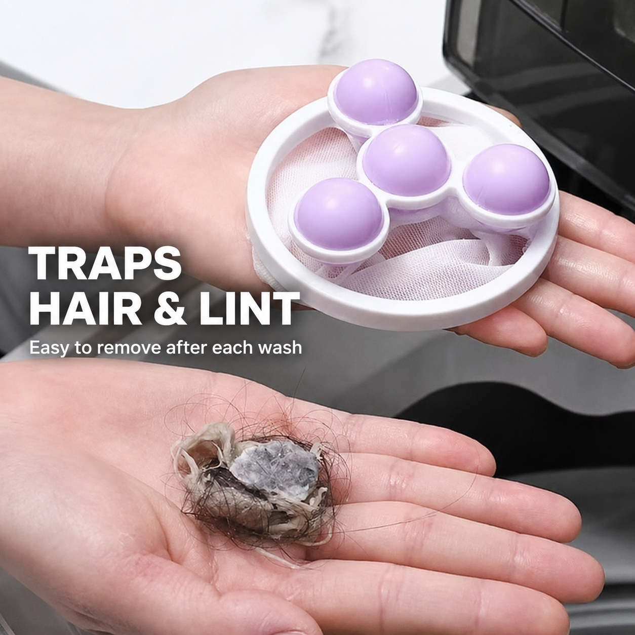 ✨3 Pack Washing Machine Filter Bag - Captures Pet Hair, Prevents Tangles, Reusable 🧼🐾 thumbnail 4