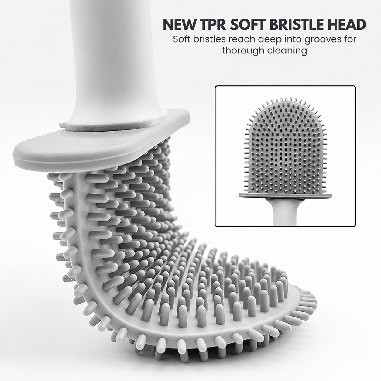 🚽 Wall-Mounted Silicone Toilet Brush | Curved Design for Deeper Cleaning thumbnail 3