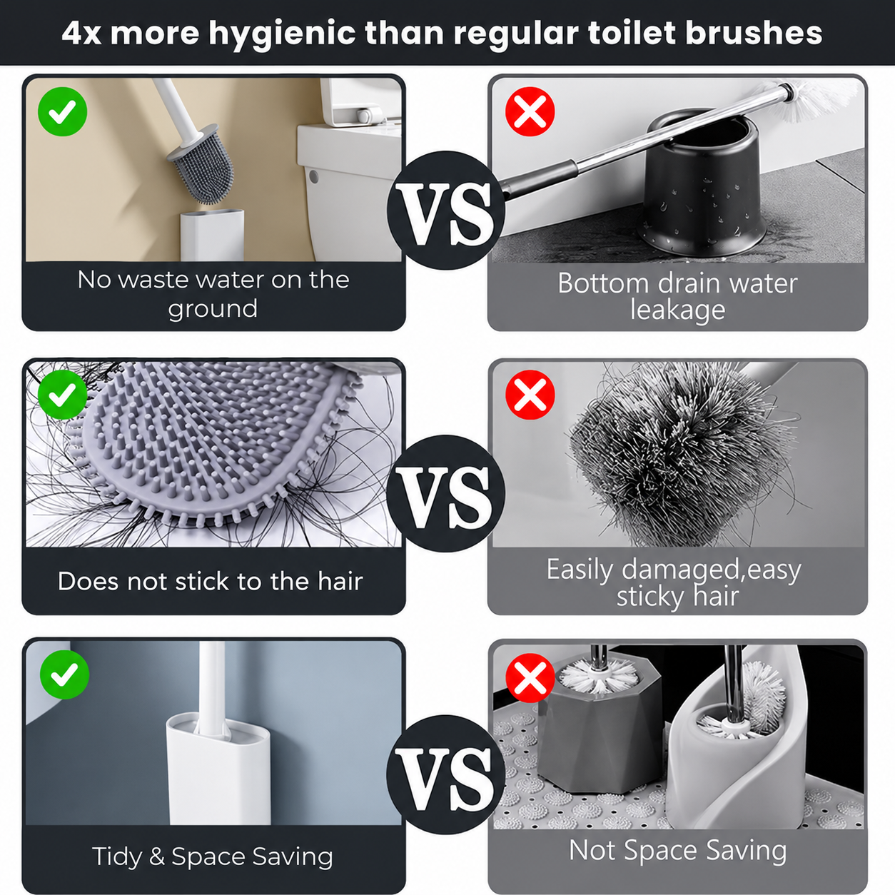 🚽 Wall-Mounted Silicone Toilet Brush | Curved Design for Deeper Cleaning thumbnail 4