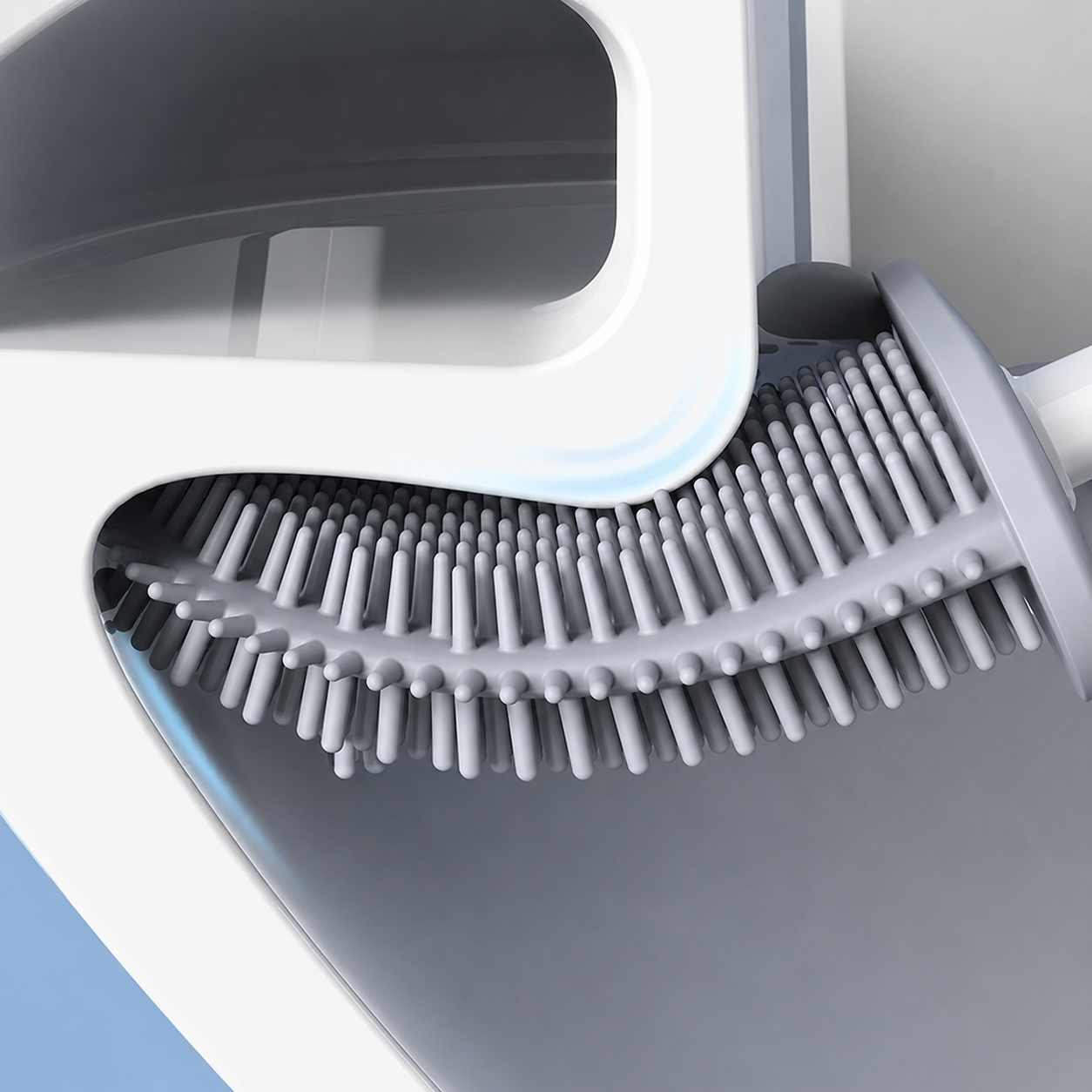 🚽 Wall-Mounted Silicone Toilet Brush | Curved Design for Deeper Cleaning thumbnail 5