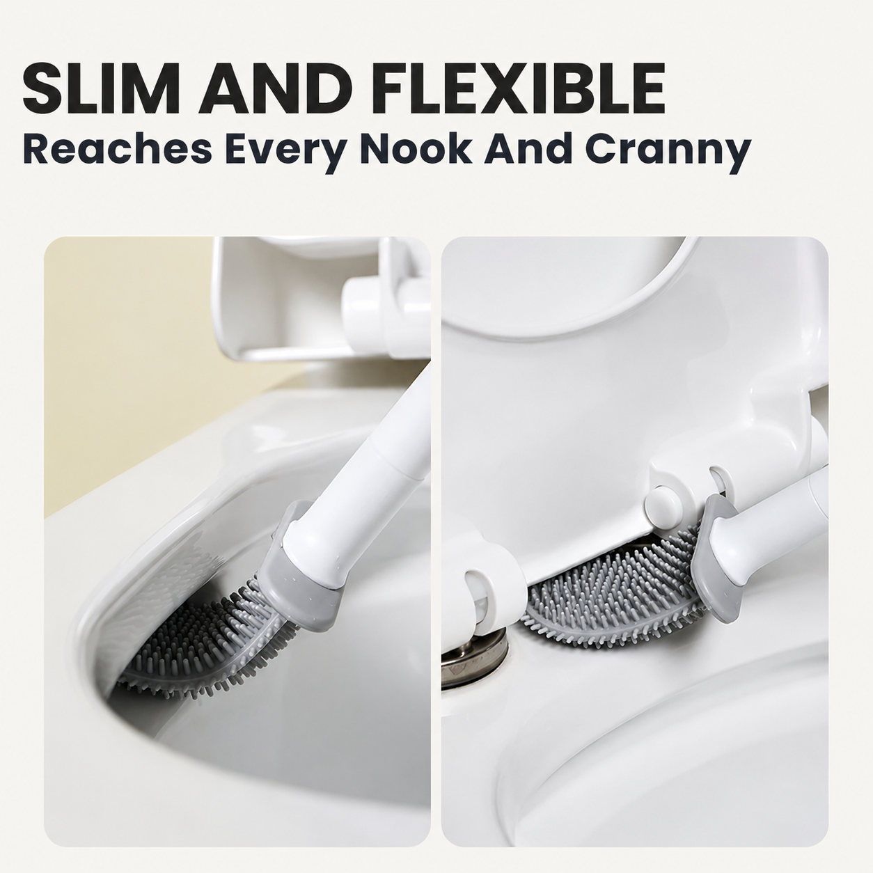 🚽 Wall-Mounted Silicone Toilet Brush | Curved Design for Deeper Cleaning thumbnail 9