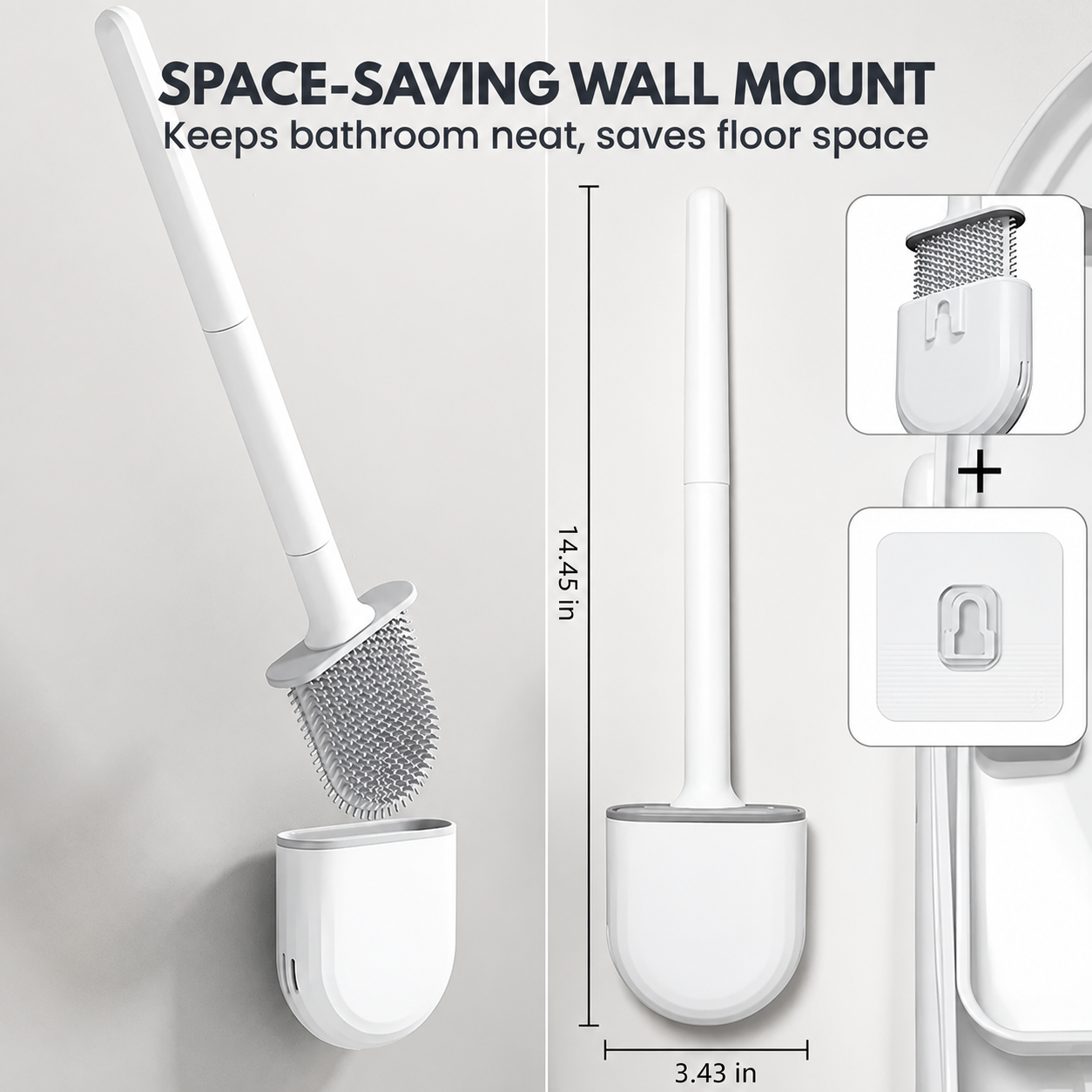 🚽 Wall-Mounted Silicone Toilet Brush | Curved Design for Deeper Cleaning thumbnail 10
