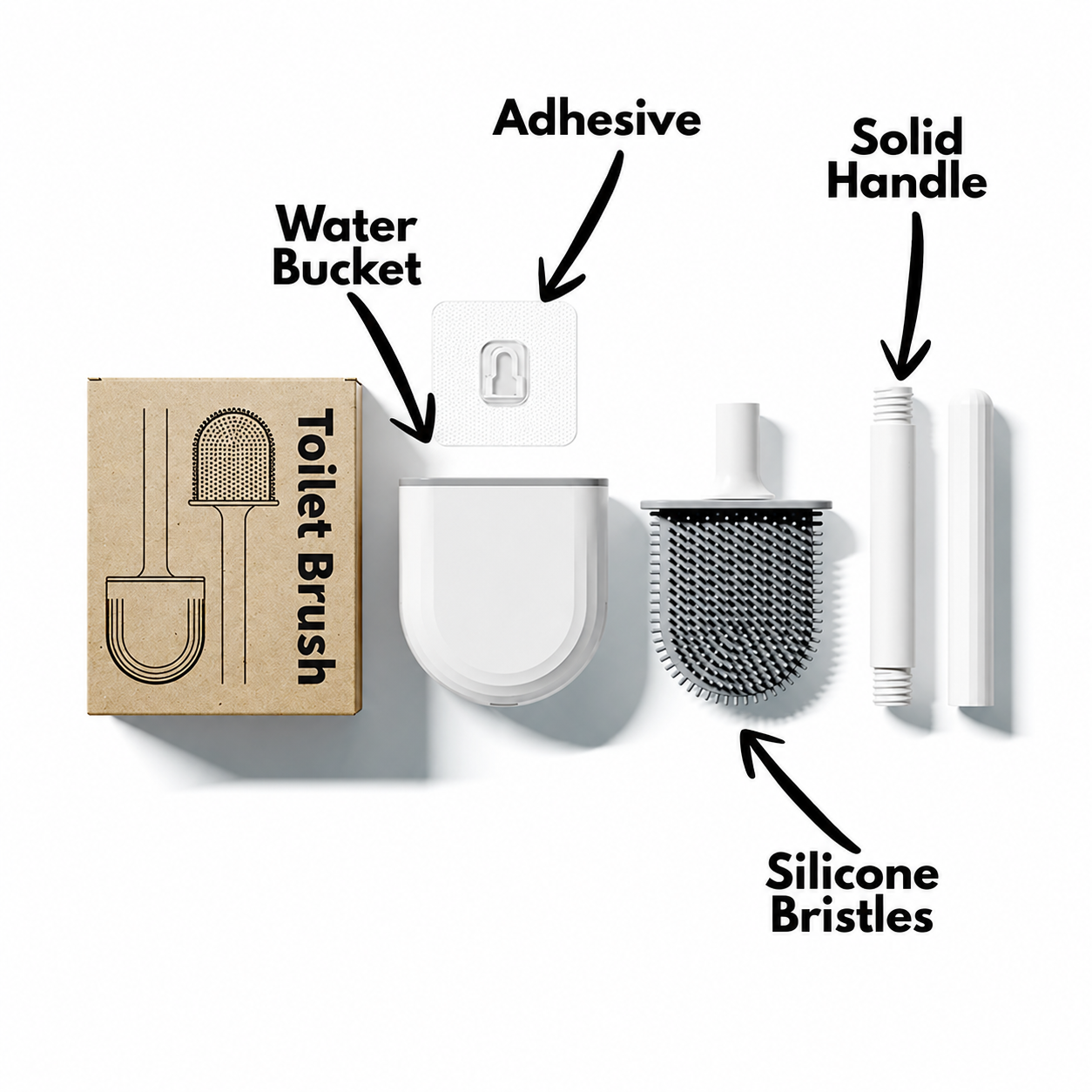 🚽 Wall-Mounted Silicone Toilet Brush | Curved Design for Deeper Cleaning thumbnail 2