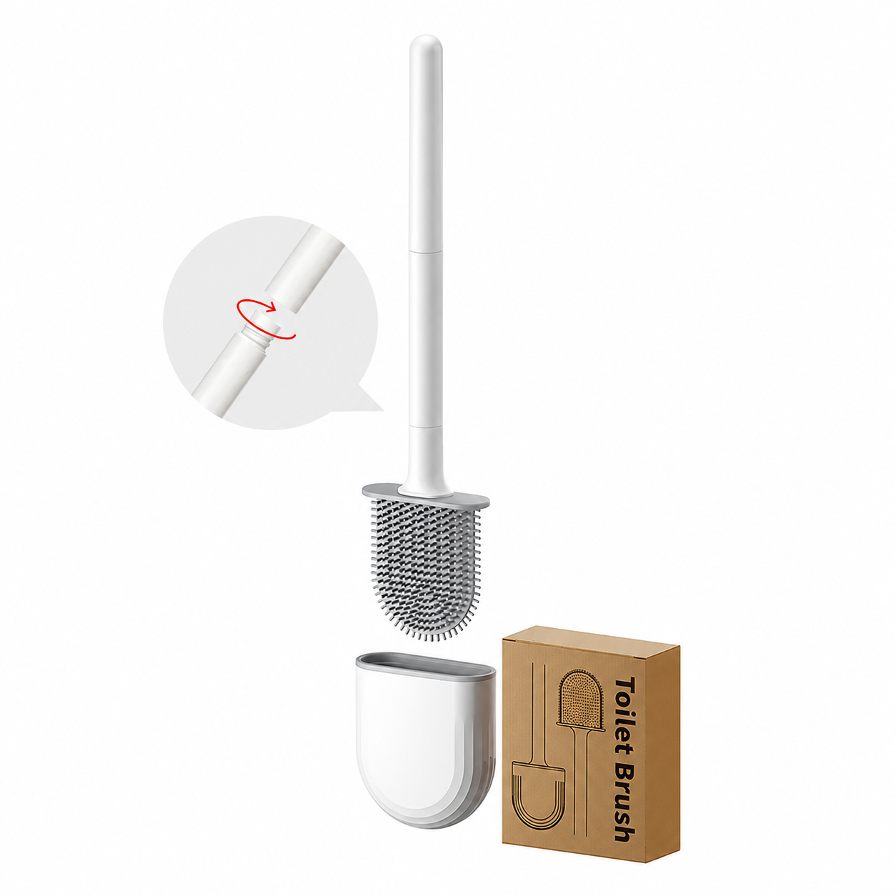 🚽 Wall-Mounted Silicone Toilet Brush | Curved Design for Deeper Cleaning thumbnail 12