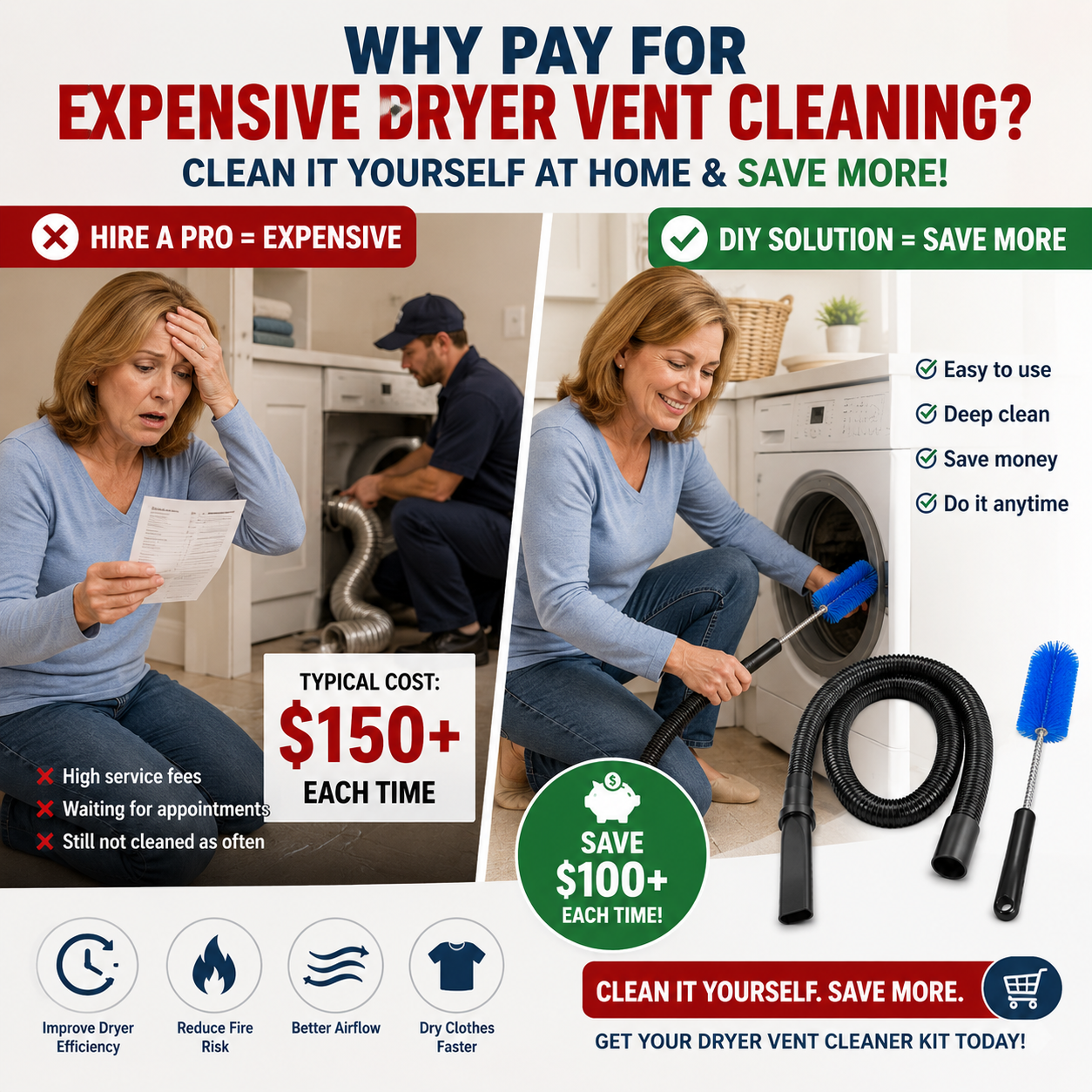 🔥Mid-Summer Sale Up To 60%🧹Remove Hidden Lint Before It Becomes A Problem 👉 LintGuard Dryer Vent Cleaner Kit thumbnail 5