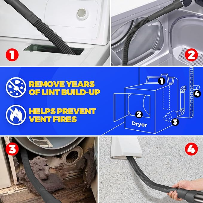 🔥Mid-Summer Sale Up To 60%🧹Remove Hidden Lint Before It Becomes A Problem 👉 LintGuard Dryer Vent Cleaner Kit thumbnail 6