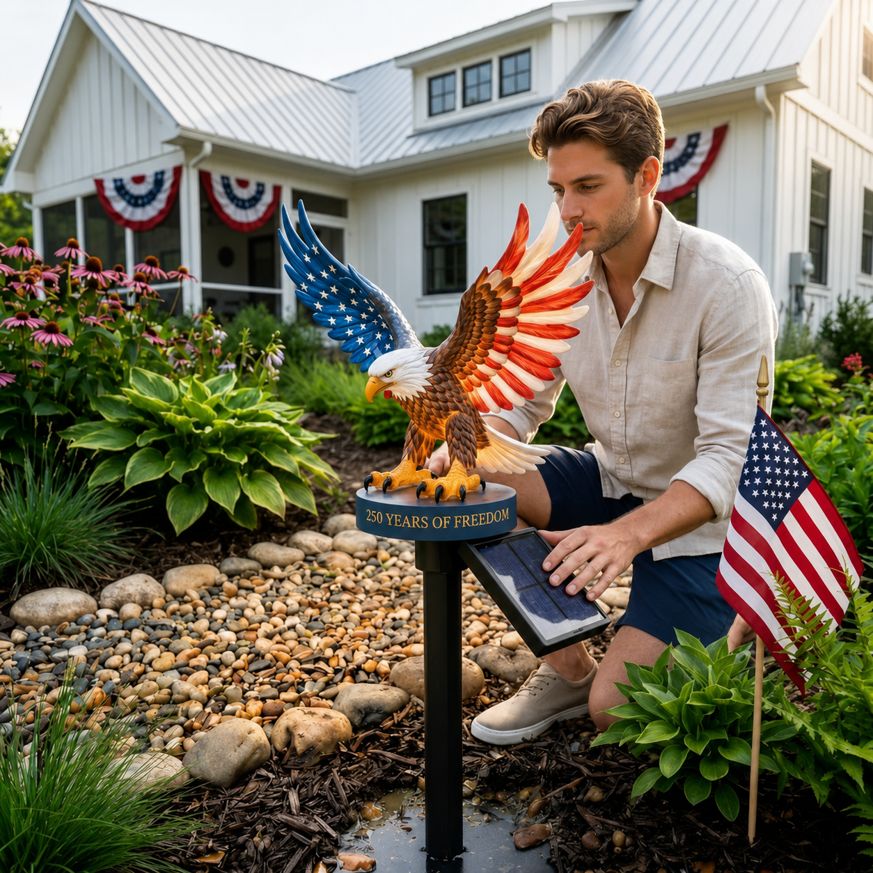 🔥LAST DAY 50% OFF – Patriotic Solar Eagle Garden Light thumbnail 3