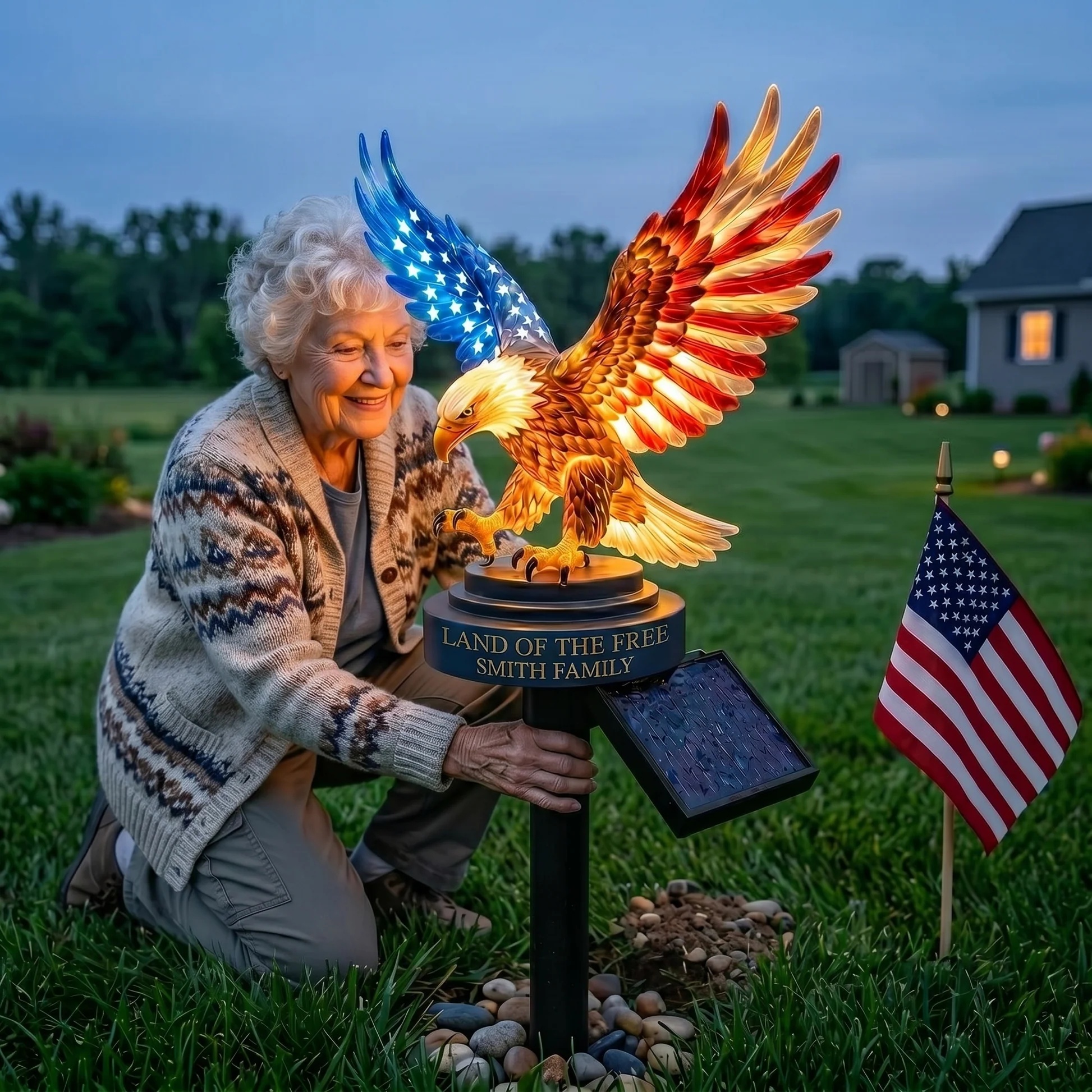 🔥LAST DAY 50% OFF – Patriotic Solar Eagle Garden Light thumbnail 2