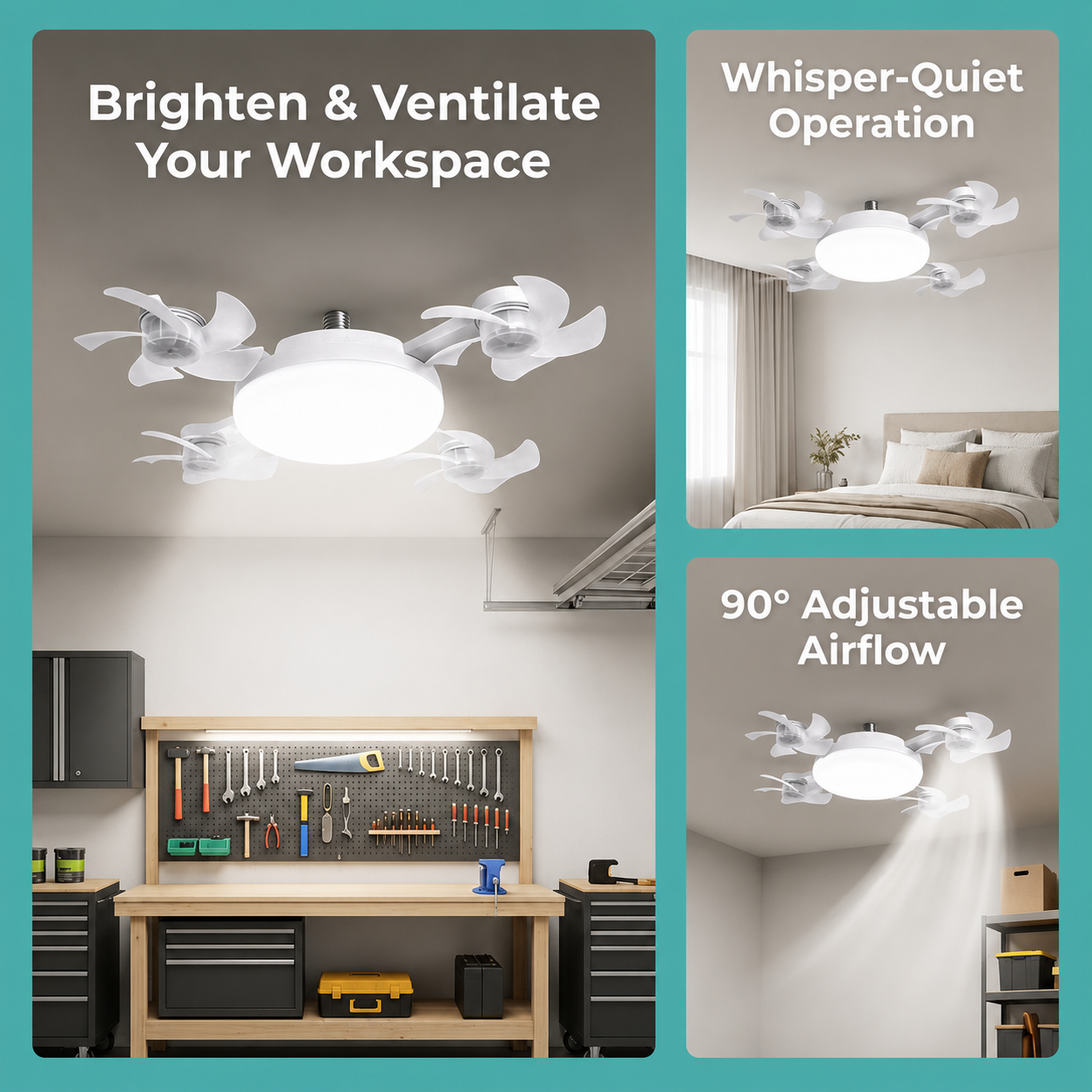 CoolBreeze 4-Head Ceiling Fan Light 💨💡 thumbnail 9