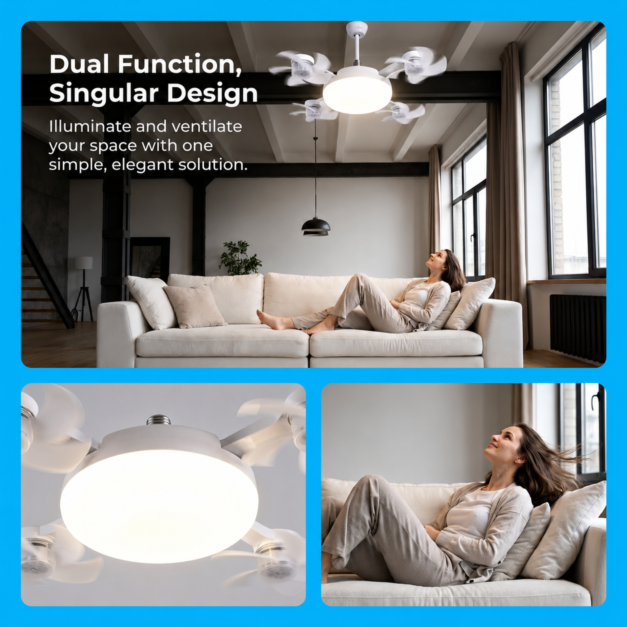 CoolBreeze 4-Head Ceiling Fan Light 💨💡 thumbnail 4