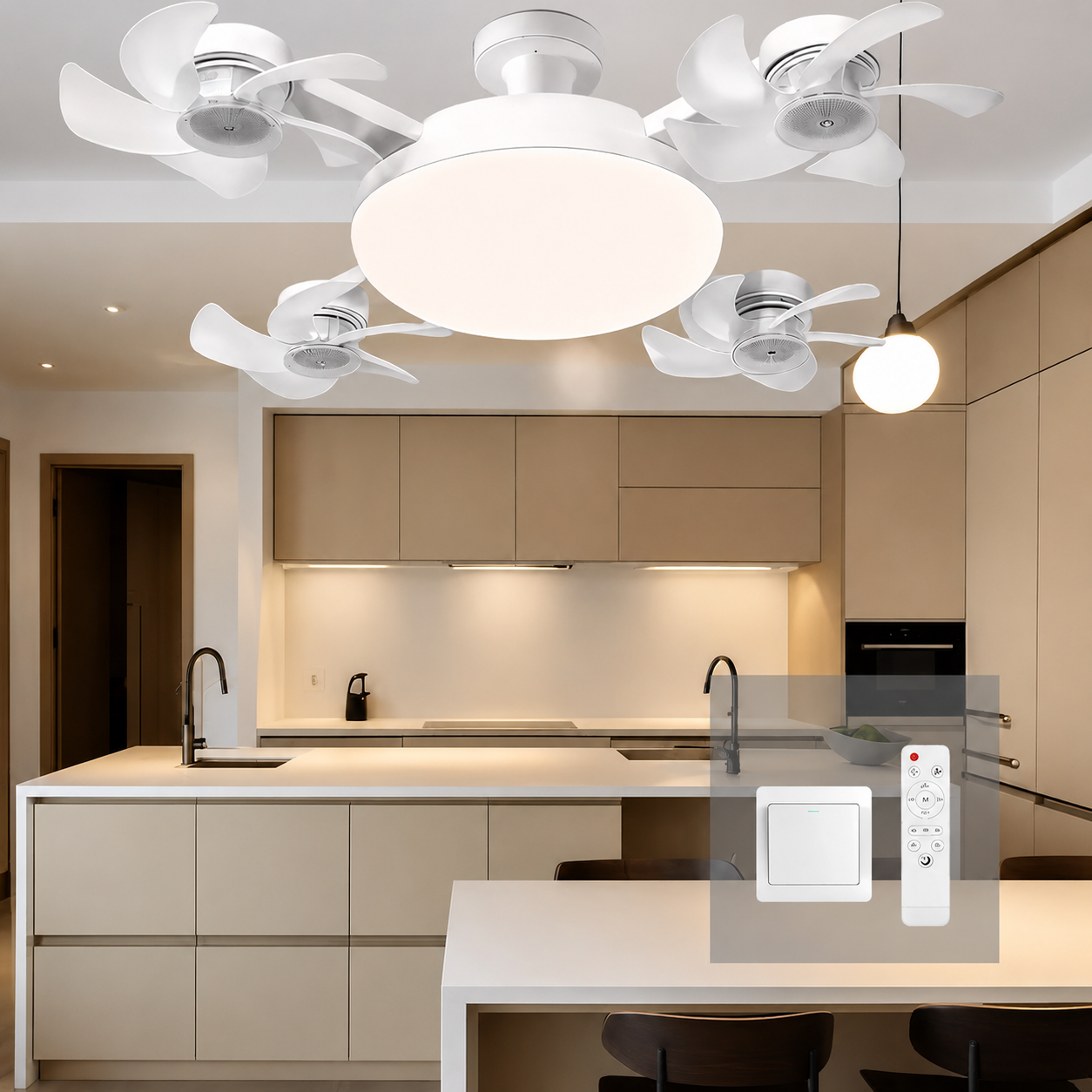 CoolBreeze 4-Head Ceiling Fan Light 💨💡 thumbnail 12