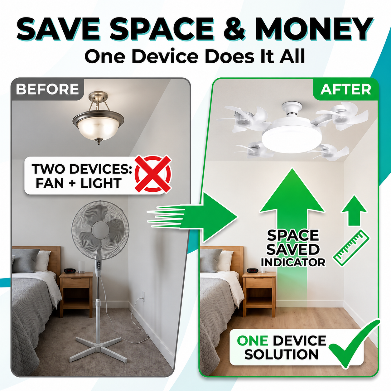 CoolBreeze 4-Head Ceiling Fan Light 💨💡 thumbnail 3