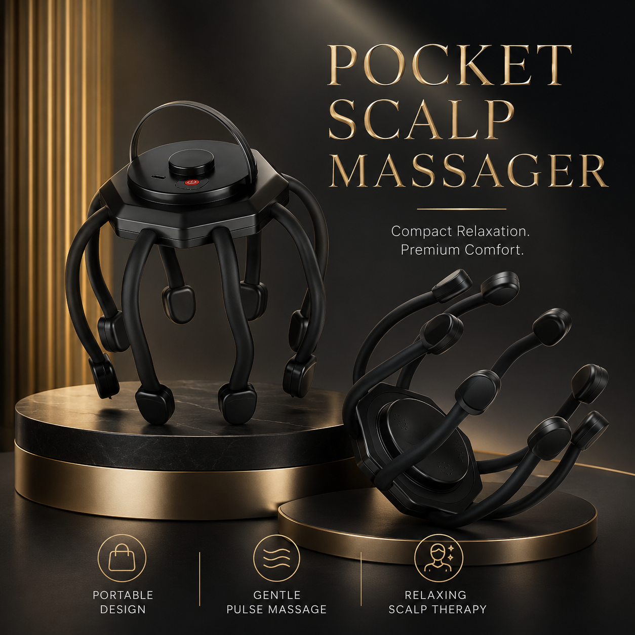 💆 MEGA RELIEF SALE, Cordless Electric Scalp Massager,360 Degree Head Massager With 8 Finger Tips, Deep Relaxing And - Image 1
