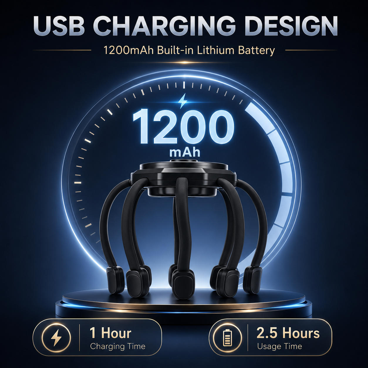 💆 MEGA RELIEF SALE, Cordless Electric Scalp Massager,360 Degree Head Massager With 8 Finger Tips, Deep Relaxing And thumbnail 8