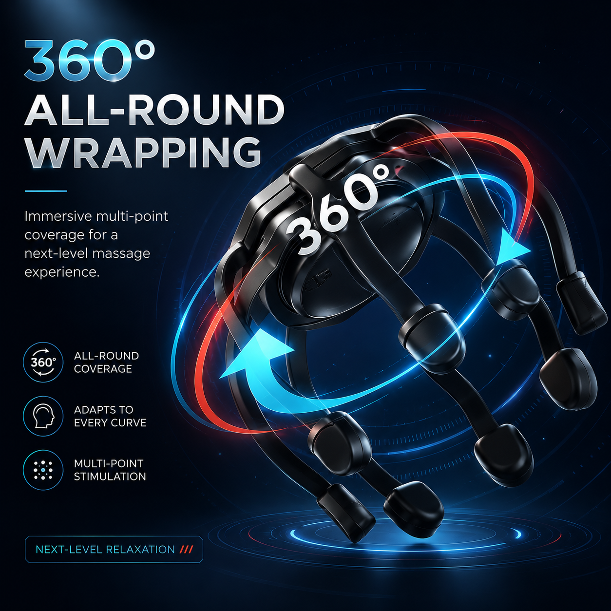 💆 MEGA RELIEF SALE, Cordless Electric Scalp Massager,360 Degree Head Massager With 8 Finger Tips, Deep Relaxing And thumbnail 2