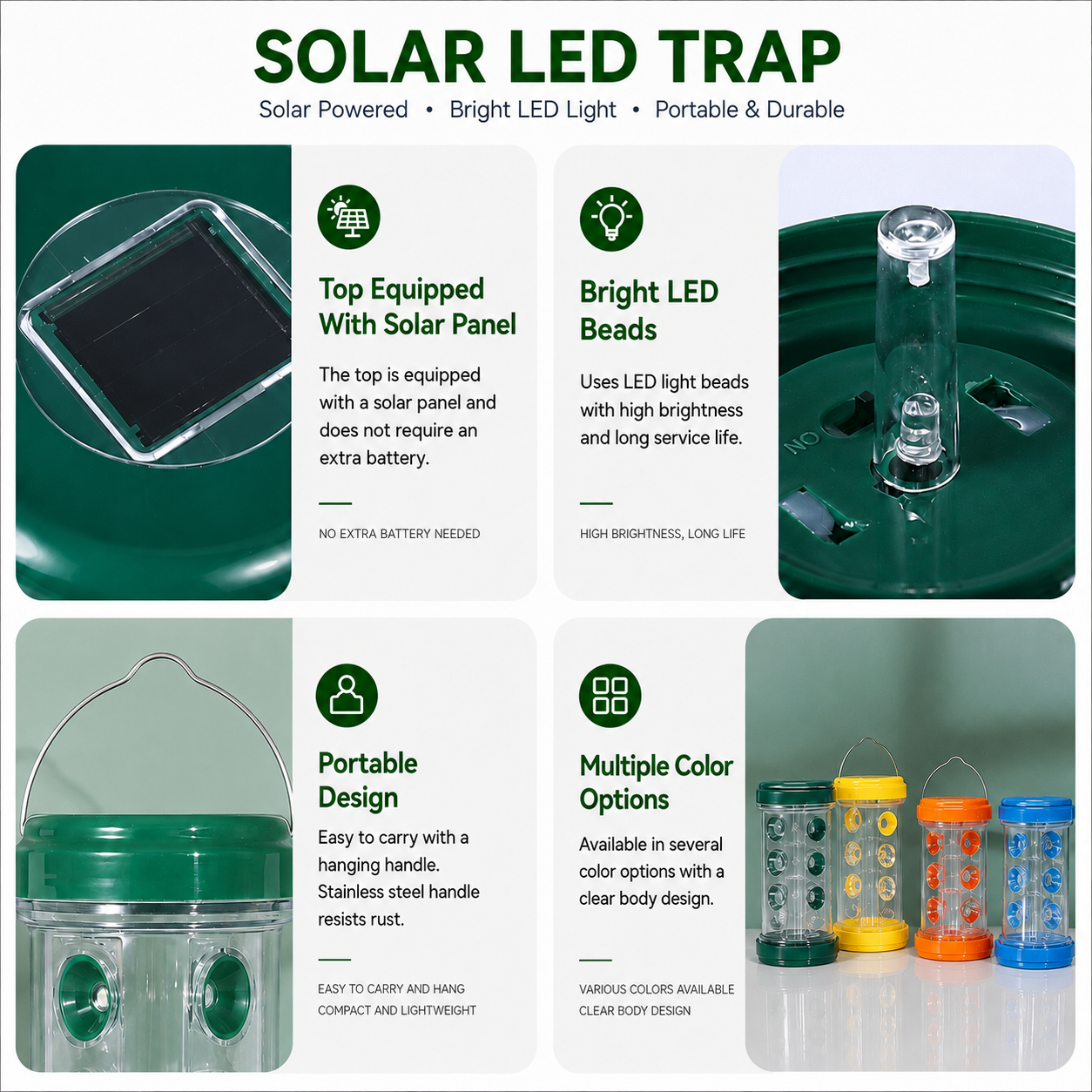 🐝☀️ Solar wasp trap for patios and gardens 🔋🌿 – Highly efficient, rechargeable, weatherproof, covers up to 500 square thumbnail 7