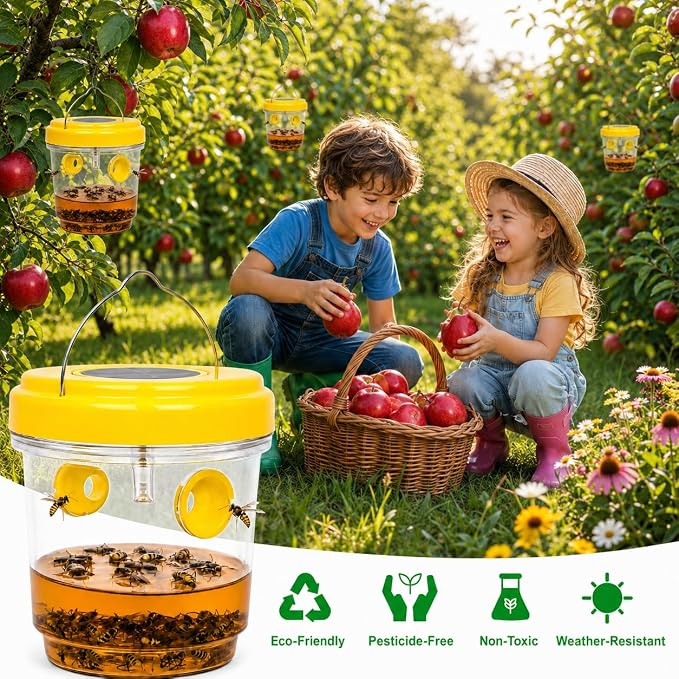 🐝☀️ Solar wasp trap for patios and gardens 🔋🌿 – Highly efficient, rechargeable, weatherproof, covers up to 500 square thumbnail 9