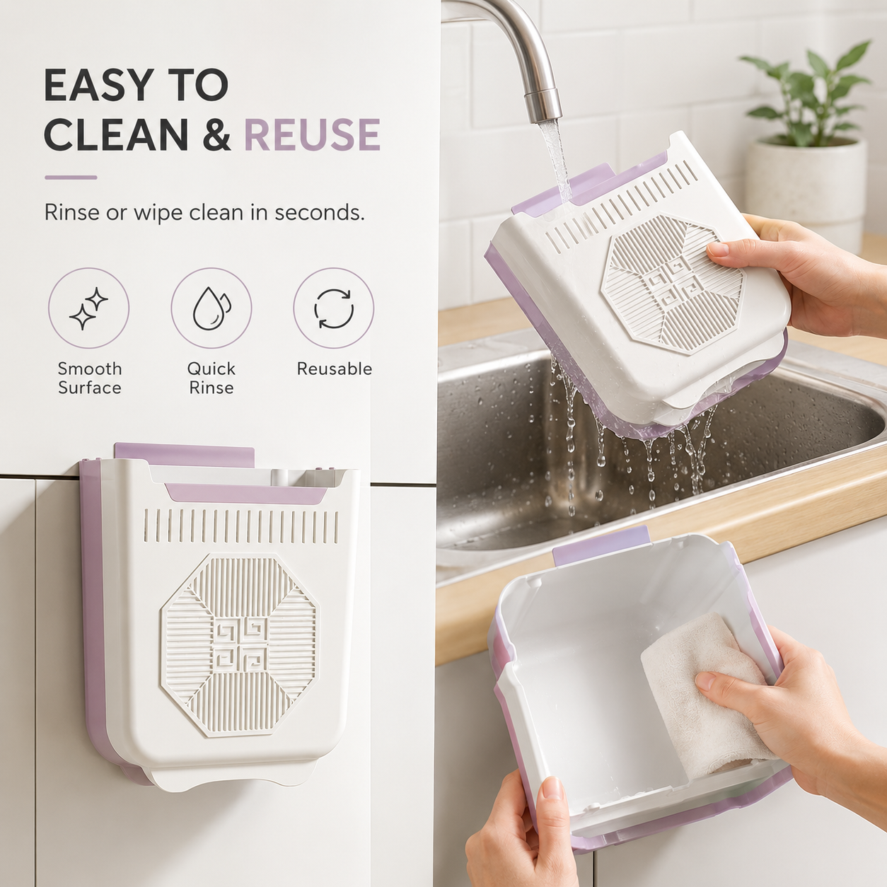 🗑️✨ Foldable Hanging Trash Can — Save Space & Keep Your Kitchen Clean thumbnail 7