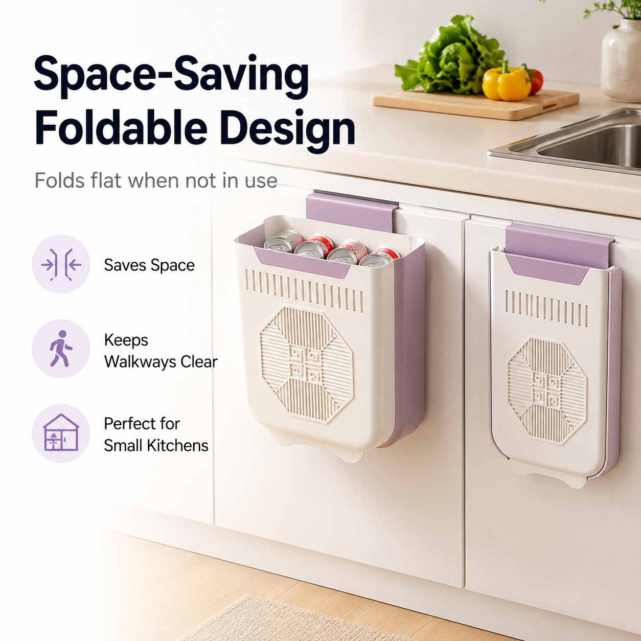 🗑️✨ Foldable Hanging Trash Can — Save Space & Keep Your Kitchen Clean thumbnail 3