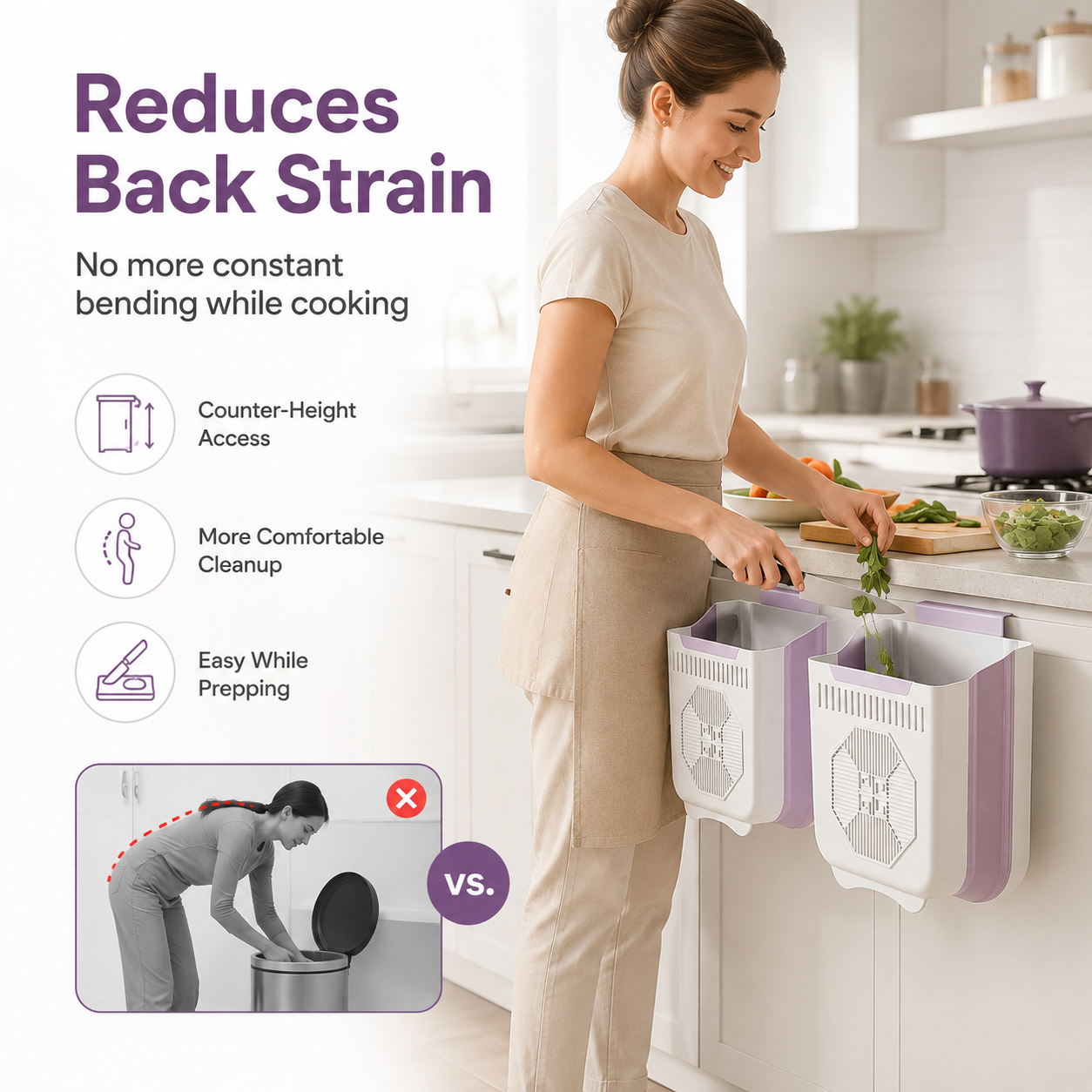 🗑️✨ Foldable Hanging Trash Can — Save Space & Keep Your Kitchen Clean thumbnail 2