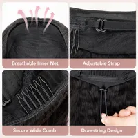 🔥SALE UP TO 60%🔥3-In-1 Curly Half Wig Human Hair - Get Fuller, Longer Curls In Minutes 🧚‍♀️ thumbnail 3