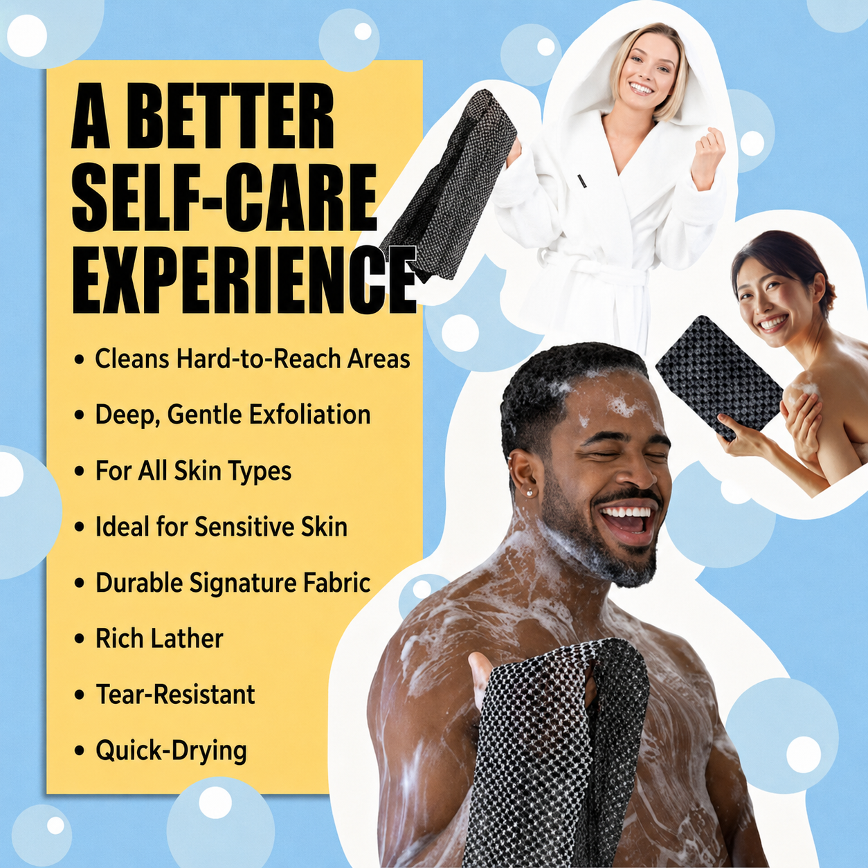 🔥Sale Off 50%🎁🧼Exfoliating shower towel with antibacterial effect thumbnail 4